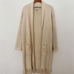 Off white vintage knit sweater, long